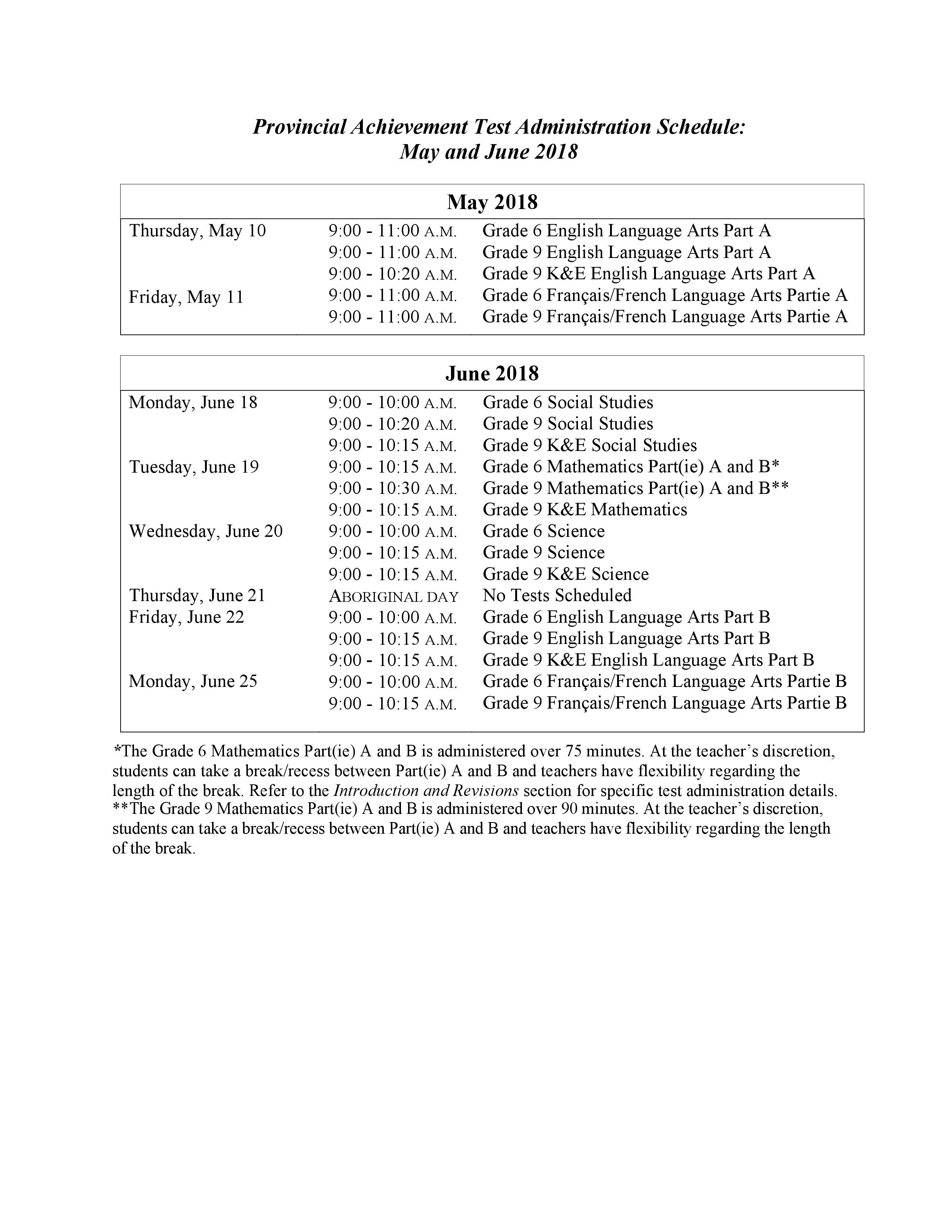 PAT Exam Schedules Al Mustafa Academy